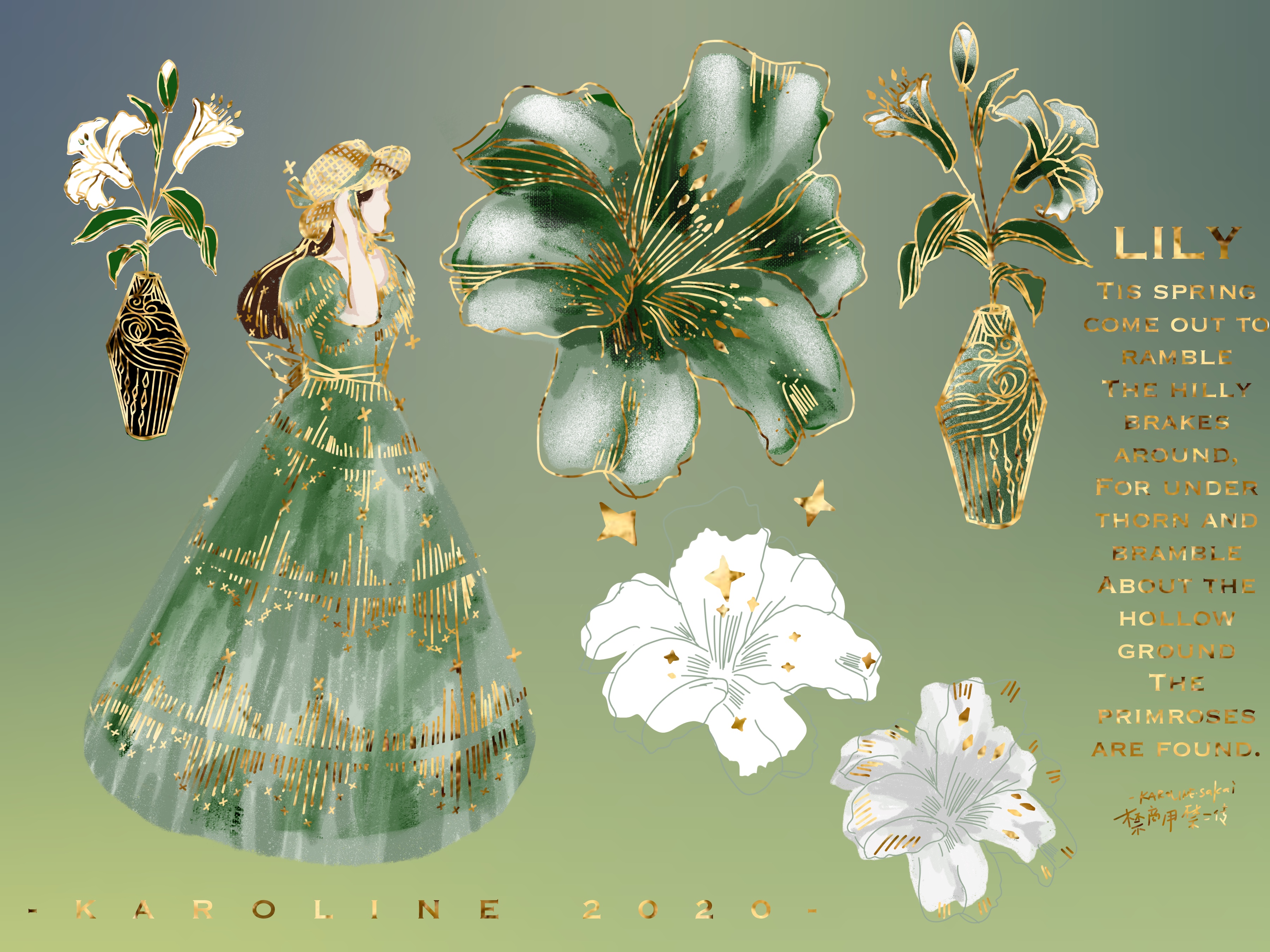 fairy lady(九)lily| 电子手帐|素材 png透明底