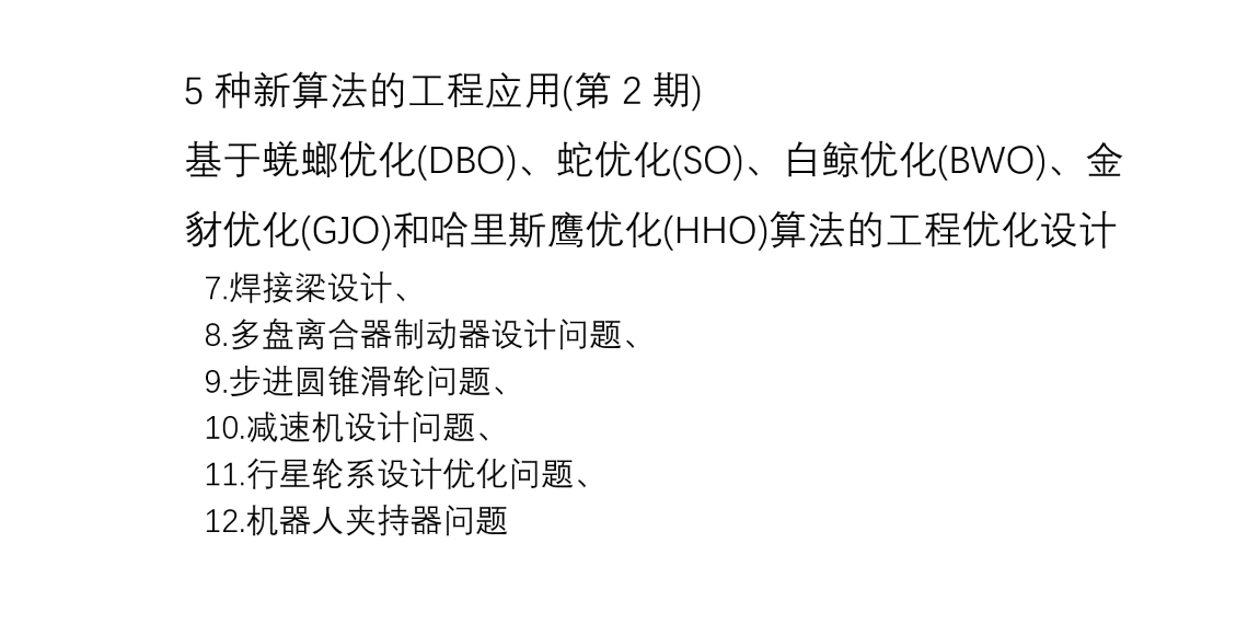 5种新智能优化算法的工程应用(第2期)