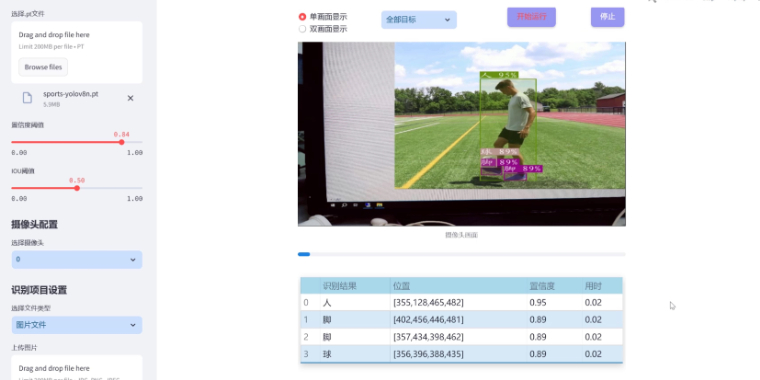 YOLOv8/v7/v6/v5-体育赛事目标检测系统网页版完整资源合集
